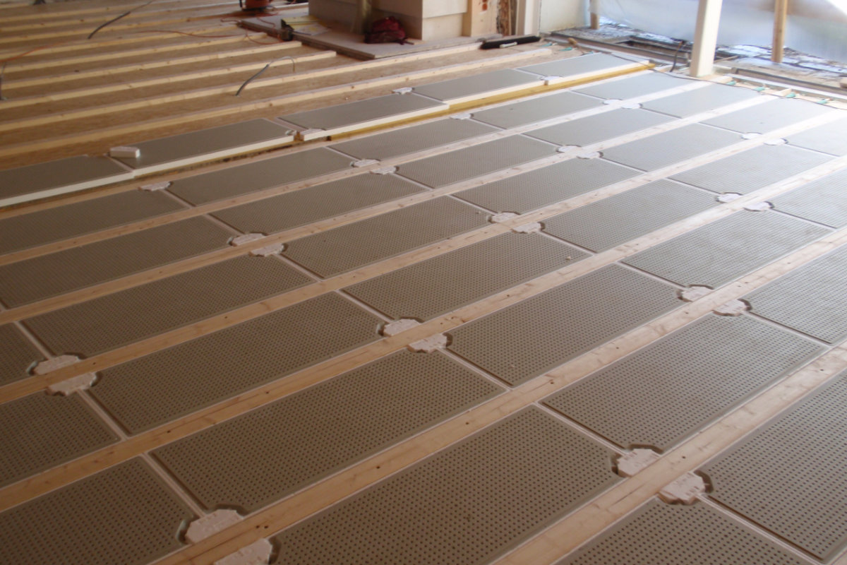 Blindboden Konstruktion für Bodenheizung