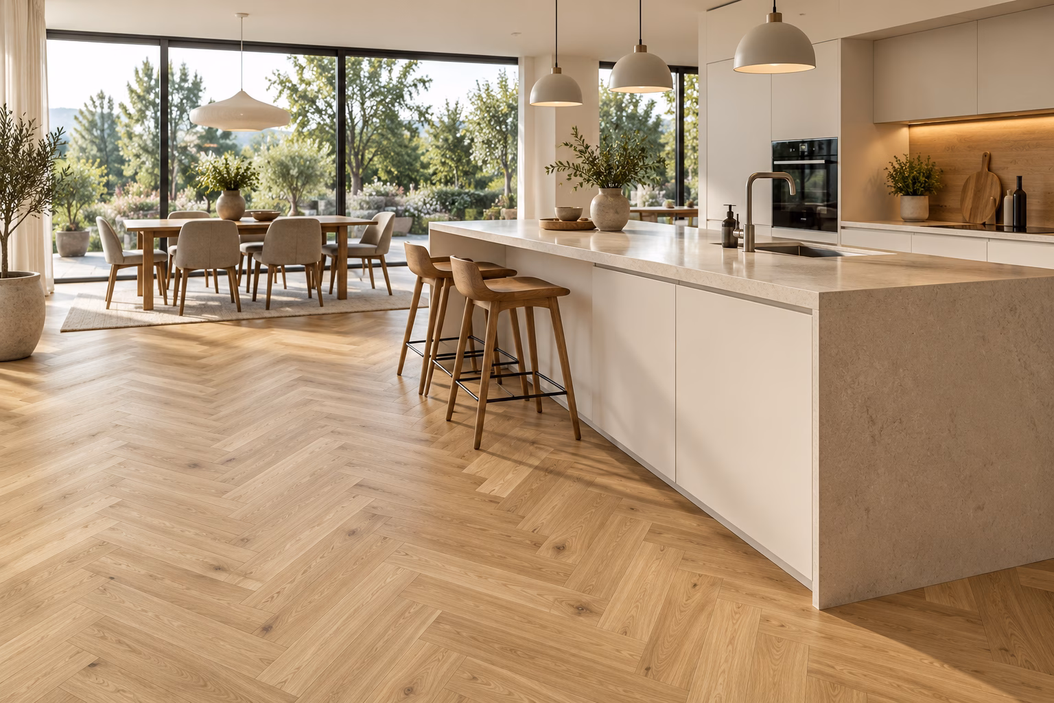 Stöckl Fischgrät EPICO modern 140 Eiche Style gebürstet gefast geölt – Bild 3